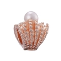 Roségouden bloemkraal met witte parel voor DIY armband sieraden maken - Kunstparel Schelp (DIY Accessoires)