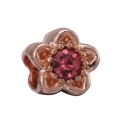 Roségouden bloembedel met roze kristal en kralenrand voor DIY-armbanden - Roze Bloem (DIY Accessoires)