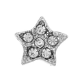 Elegant silver star charm with inset rhinestones for DIY jewelry and bracelets - Star Rhinestone Stud Accessory (#28)