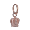 Elegante roségouden kroonbedel met verticaal reliëf en ovale ophangring voor sieraden - Roségouden Kroon (DIY Accessoire)