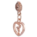 Roségouden hartvormige hanger met een fijne feeën-silhouet voor het maken van sieraden - Elf & Fee (DIY Accessoires)