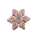 Rose gold snowflake charm with a clear cubic zirconia stone for beaded bracelets - Rose Gold Snowflake Style (#56)