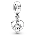 Silver heart charm with infinity symbol and Friends engraving for DIY jewelry - Friends Infinity Heart Pendant (#76)