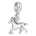 Silver metal running horse charm bead with large hole for DIY charm bracelets - Silver Running Horse Pendant (#78)