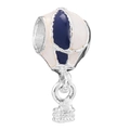 Detailed hot air balloon charm with blue and white enamel for DIY jewelry making - Blue and White Enamel Hot Air Balloon Pendant (27) / Normal Specification / Multicolor