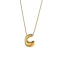Collana minimalista placcata oro 18K con ciondolo a lettera C lucido 3D su catena veneziana - Lettera C