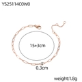 Bohemian rose gold paperclip chain bracelet with adjustable clasp 15+3cm length - Paperclip Chain Style (YS25114C0W0) / Rose Gold