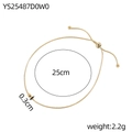 Detailed size chart for gold snake chain bracelet showing 25cm length and 0.3cm width - Snake Chain Style (YS25487D0W0)
