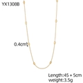 Collana con sfere dorate, perle ovali da 0,4cm e catena regolabile da 45+5cm - Catena di Perle Dorate (YX1308B)