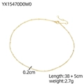 Golden bead choker necklace featuring a 0.2cm fine chain and 38cm length with extension - Gold Tiny Bead Necklace (YX15470D0W0)