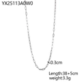 Silver paperclip link necklace, 38+5cm length, 3.3g lightweight luxury jewelry piece - Silver Paperclip Chain (YX25113A0W0)