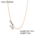 Rose gold paperclip chain necklace 38cm with 5cm extension for women daily jewelry - Rose Gold Paperclip Chain (YX25113C0W0)