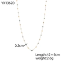 Bohemian double-layer beaded necklace with gold accents and light green crystals - Light Blue-Green Round Beaded Style (YX1362D)