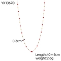 Bohemian double-layered necklace with 0.2cm red faceted beads and golden accents - Red Faceted Beaded Style (YX1367D)