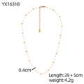Bohemian gold stainless steel double-layer necklace with orange crystal accents - Orange Irregular Stone Style (YX1631B)