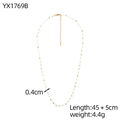 Golden double-layer bohemian necklace featuring light green triangular stones and beads - Light Green Triangle Stone Style (YX1769B)