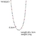 Bohemian double-layer colorful crystal bead necklace with 40cm adjustable chain - Multi-color Faceted Cut Beaded Style (YX1832C1)