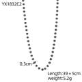 Bohemian double-layer necklace with 0.3cm dark multifaceted crystals and gold clasp - Dark Faceted Polyhedron Beaded Style (YX1832C2)