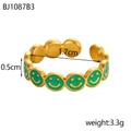 Anello regolabile con fiori verdi sorridenti e diametro interno di 1,7 cm - Stile Smiley Verde (BJ1087B3)