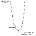 Bohemian double-layer necklace with 3mm multicolor faceted crystal beads and 40+5cm chain - Multi-color Faceted Beaded Style (YX1832D15)