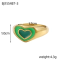 Anello dorato regolabile con design a cuore in smalto verde e verde chiaro - Stile Cuore Verde Smeraldo (BJ1554B7-3)