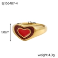 Anello regolabile dorato in smalto con design a doppio cuore rosso per donna - Stile Cuore Rosso (BJ1554B7-4)