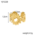 Detail van zonnebloemring met 1,7 cm binnendiameter en gewichtsspecificatie van 4,1 g - Holle Zonnebloem Open Stijl (YJ1522B)