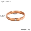Anello minimalista in oro rosa con zircone, diametro interno di 1,5 cm - US 5 / Oro Rosa (Con Strass Bianco)