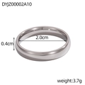 Anello in argento lucido, larghezza 0,4 cm e diametro 2,0 cm, peso 3,7 g, stile sobrio - US 10 / Colore acciaio