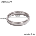Anello a fascia in acciaio inossidabile lucido argento da 4mm e diametro 18mm - US 8 / Colore acciaio