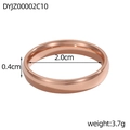 Anello minimalista in acciaio inossidabile lucido oro rosa con larghezza 4mm e diametro 20mm - US 10 / Oro rosa