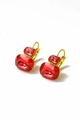 Pendientes de oro con circonitas rojas rectangulares y cierre de gancho francés - Rosa Rojo (SE44621D3B0)