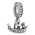 Silver Venice gondola charm with sparkling zircon stones for DIY charm bracelets - Normal Specification / Gondola Boat Style (22)