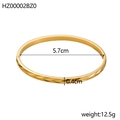 Gold plated diagonal twill texture bangle with 5.7cm diameter for stacking fashion - Wheat Diagonal Decor (HZ00002BZ0)