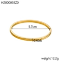 Detailed dimensions of gold bangle with 5.7cm inner diameter and 0.4cm width - Diagonal Non-slip Texture (HZ00003BZ0)