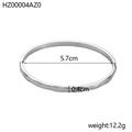 Detailed size specifications of irregular wave silver titanium steel bangle bracelet - Irregular Hammered Wave (HZ00004AZ0)
