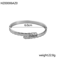 Detail view of silver irregular scale cuff bracelet with 6.0cm diameter and dimensions - Snake Scale Texture (HZ00006AZ0)