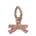 Rose gold bow pendant for DIY children's bracelets with textured alloy finish - Bow Texture Style (7)