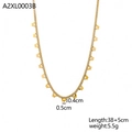 Golden handmade beaded necklace with delicate butterfly charms and layered metal chain design - Butterfly Chain Necklace (A2XL0003B)