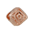 Rose gold geometric square charm bead with textured pattern for DIY jewelry bracelets - Rose Gold Square Geometric (004)
