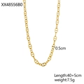 Gold plated anchor link necklace with 0.5cm width and 40cm adjustable chain for women - Gold Pig Nose Anchor Link Necklace (XX48556B0)