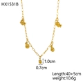 Dettaglio della collana dorata da 40+5cm con piccoli ciondoli a tartaruga e peso 10,6g - Collana con Ciondoli Tartaruga Marina (HX1531B)