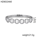 Specifiche del bracciale rigido a catena argento con diametro interno di 6,0 cm e misure - Stile Struttura di Collegamento a Catena (HZ48324A0)