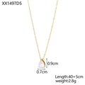 Detail of 18K gold plated necklace showing 0.9x0.7cm pear-cut zircon waterdrop pendant - Clear Style (XX1497D5)
