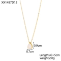 Detail view of pear-shaped stone necklace with size specs: 40+5cm length and 2.8g weight - Opal White Style (XX1497D12)