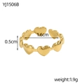 Gedetailleerd overzicht van holle hartringafmetingen met diameter 1,6 cm en breedte - Continue Holle Hartenstijl (YJ1506B)