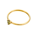 Detailed view of a minimalist 18k gold plated ring featuring a heart-shaped zircon stone - August (18K Gold)