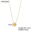 Dettaglio della collana con ciondolo a cuore dorato con misure 1,6cm e specifiche peso - Collana Pendente Cuore a Rilievo (DY00306D)