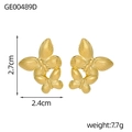 Boucles d'oreilles papillon dorées exagérées avec design d'ailes métalliques - Or
