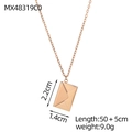 Colgante sobre oro rosa dimensiones 2.2x1.4cm con cadena de 50+5cm de largo - Collar Pulido de Oro Rosa (MX48319C0)